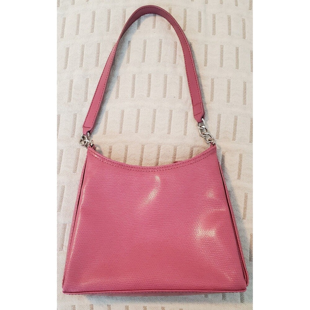 Liz Claiborne Pink Mini Shoulder Bag Y2K Textured Faux Leather Pink Lining - Picture 14 of 16
